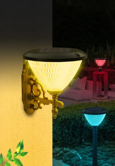 Светодиодный небольшой солнечный светильник Tuya 8 Вт, уличный светильник с изменением цвета от заката до рассвета, RGB Bluetooth, умные прожекторы